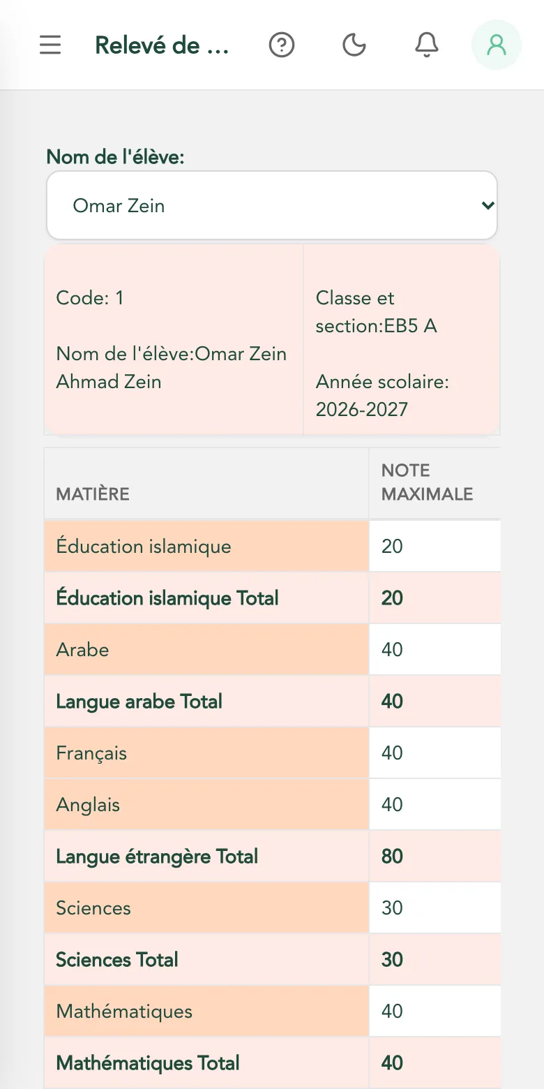 Bulletins pour les parents